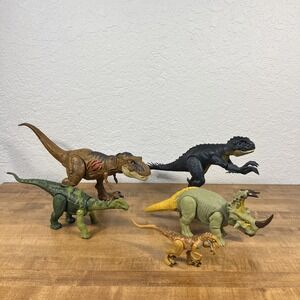 Jurassic Park World Dinosaur Toy Figures Mixed Lot of 5 With Sound And Movement